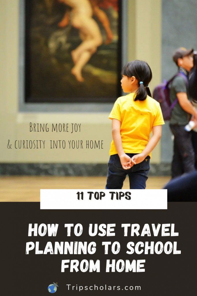 How to use travel planning to school from home pin