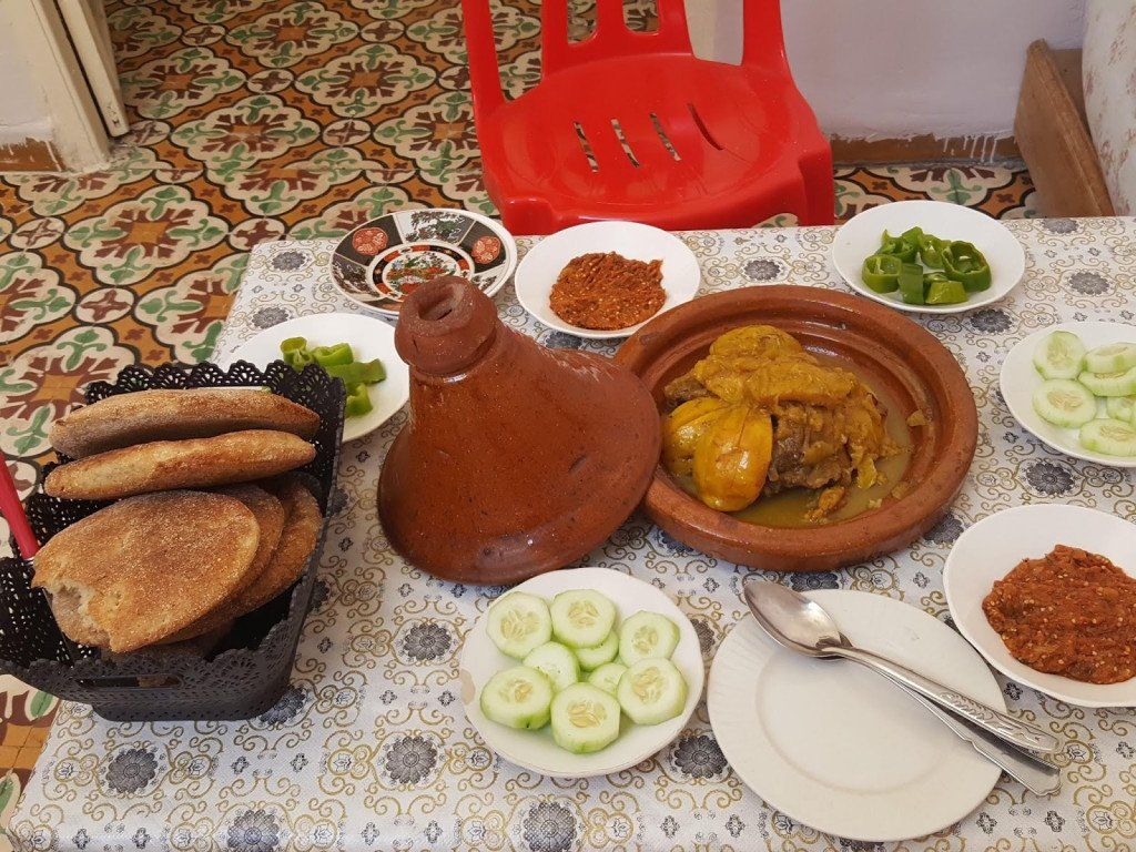 Sheep and quince tagine and other delights, local home, Fez