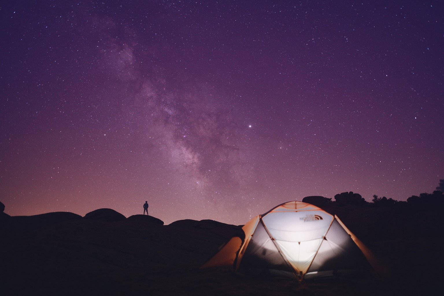 Camping with the stars in a stargazing tent